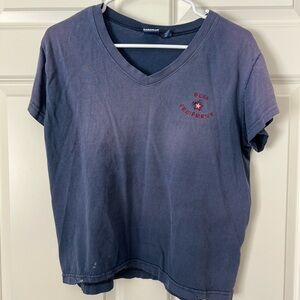 Vintage BUM Equipment Women’s Short Sleeve V-Neck Tee - Blue